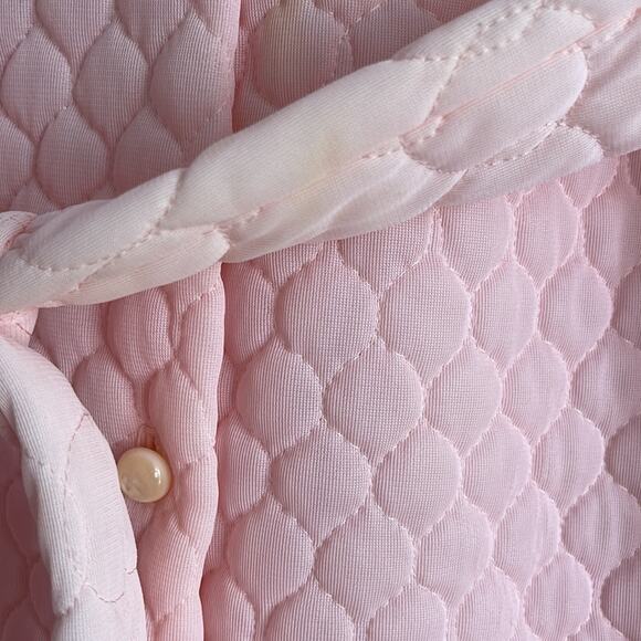 Vintage Loungees quilted flower detail button up house coat robe sz 12 - Picture 6 of 8